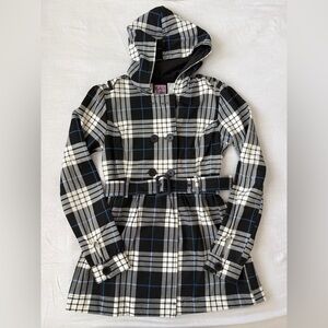 Plaid Trench Coat with Belt